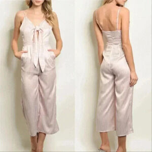 Pink Striped Jumpsuit